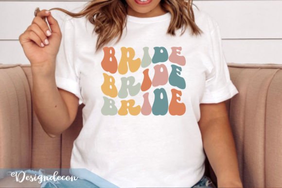 Bride Retro Wavy PNG Sublimation T-shirt Graphics for Crafts