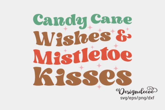 Candy Cane Wishes Retro Groovy SVG for Crafts and Graphics
