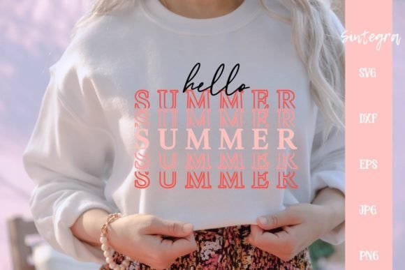 Hello Summer Cut File SVG for Graphics and Crafts