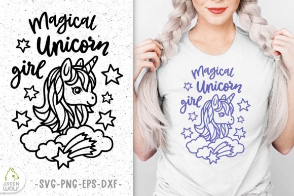 Magical Unicorn Girl Svg for Crafts and Graphics