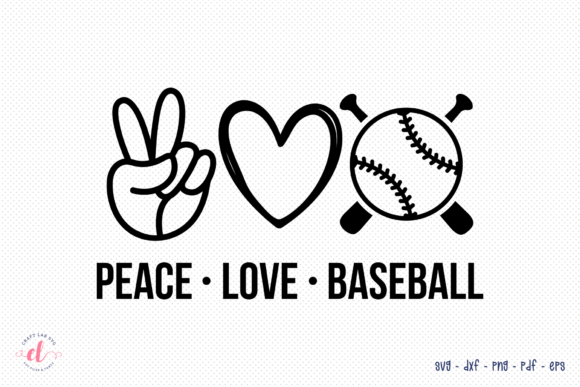 Peace Love Baseball SVG for Crafts and Graphics